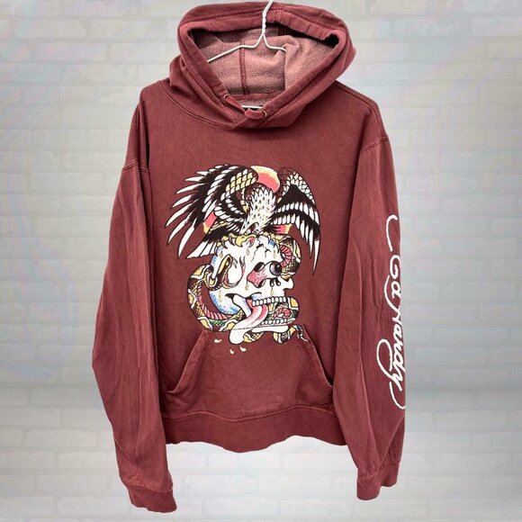 Vintage Ed Hardy Tattoo Y2K Hoodie Size Large - Picture 1 of 5